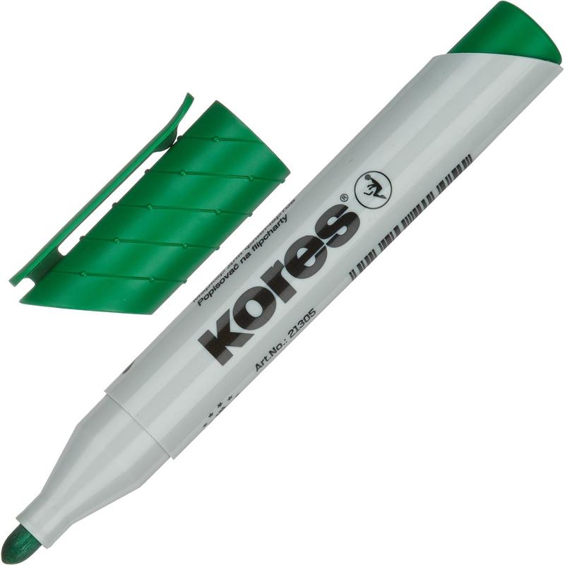 Маркер для флипчарта "KORES XF1", 1,5-3мм., зеленый — Абсолют