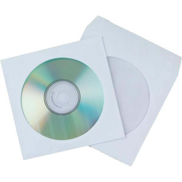 Конверт для 1 CD бумажный,  с окном, белый — Абсолют