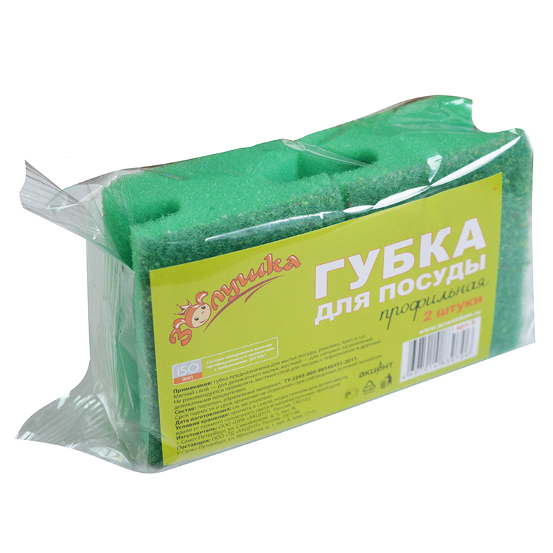 Губка д/посуды "Золушка Дуэт" 2шт./уп. Губка д/посуды "Золушка Дуэт" 2шт./уп.