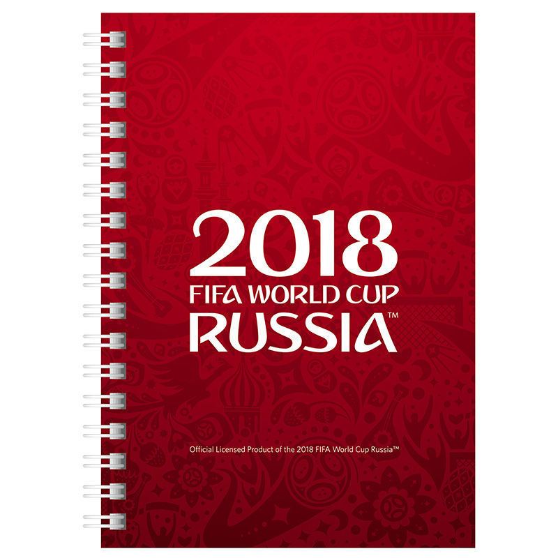 Зап.книжка клет. А6 80л с тверд.обл., "ЧМ по футболу 2018",спираль,красн. Зап.книжка клет. А6 80л с тверд.обл., "ЧМ по футболу 2018",спираль,красн.