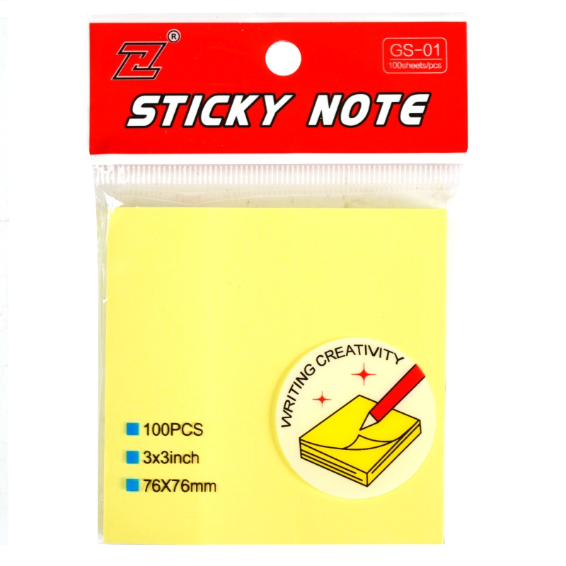 Блок с кл.сл. 76х76  100л., паст. желтый 