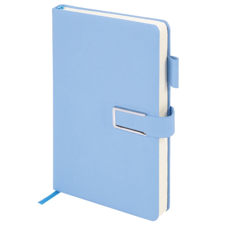 Ежедневник А5 недат. 160л. Brauberg "Dainty" (143х210мм), под кожу, голубой