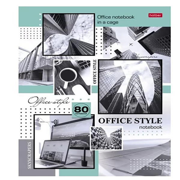 Бизнес-блокнот  А4 080л. тв.пер."Office Style", клетка, блок 5цв.