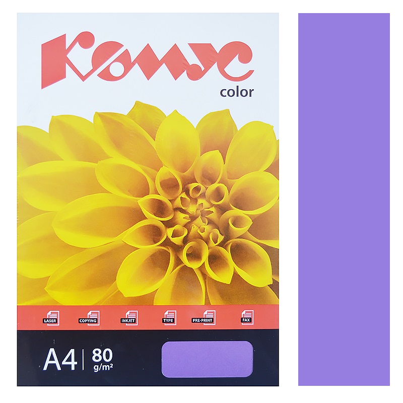 Бумага APP А4  80 г./Комус Color (лиловый интенсив) 500л./5