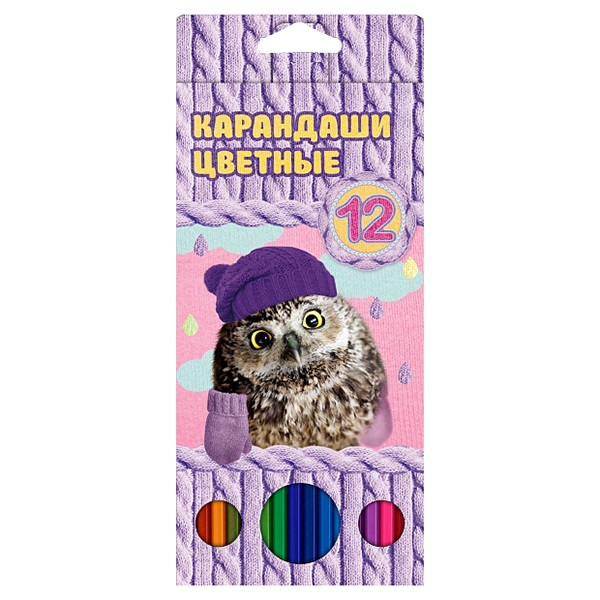 Карандаши 12 цв."Хатбер" Милашки",карт.уп. Карандаши 12 цв."Хатбер" Милашки",карт.уп.