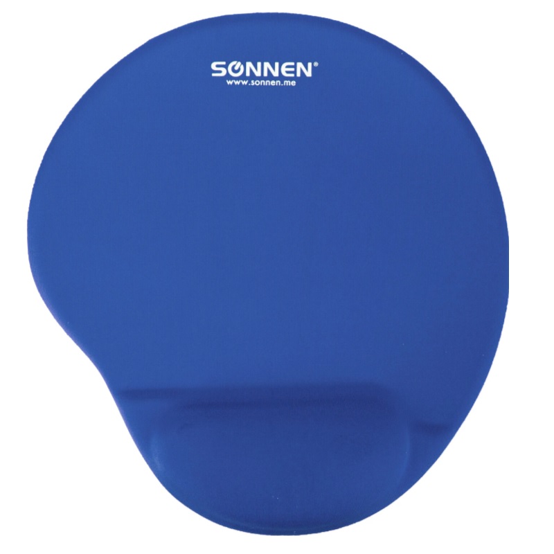 Коврик д/мышки Sonnen с подушкой 250x220x20мм, синий