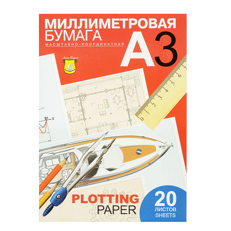Бумага масш.-коорд. А3 ( 20л.) 297*420мм, син. /30 Бумага масш.-коорд. А3 ( 20л.) 297*420мм, син. /30