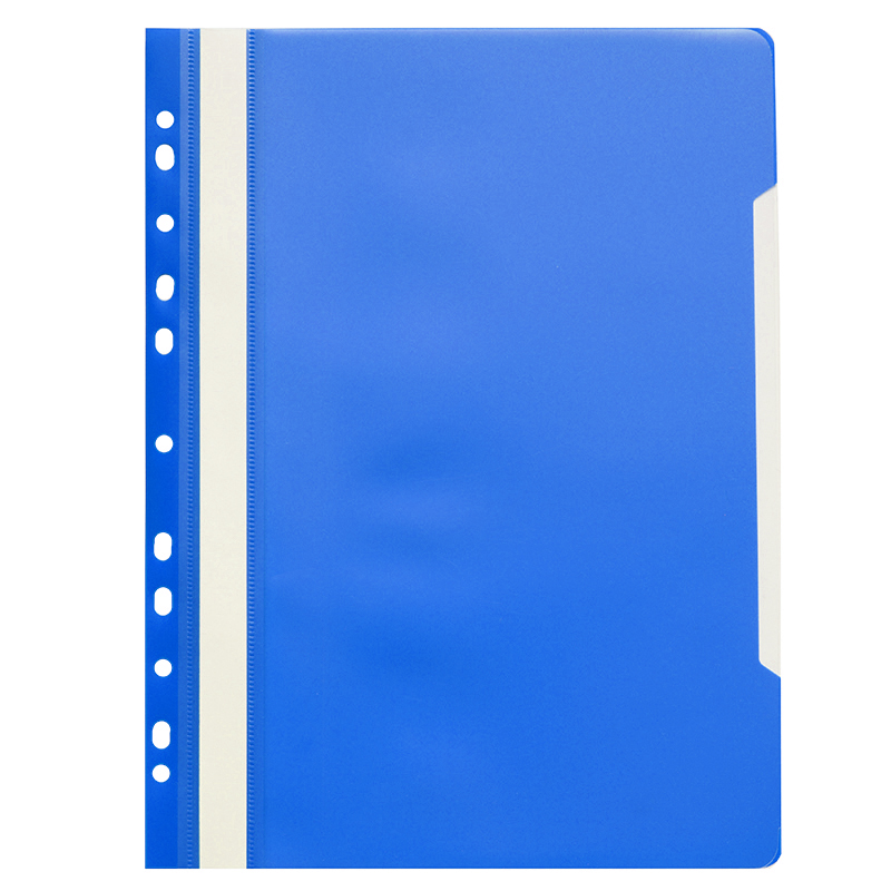 Папка-скоросшиватель с перфорацией, синяя, прозрачный верх — Абсолют