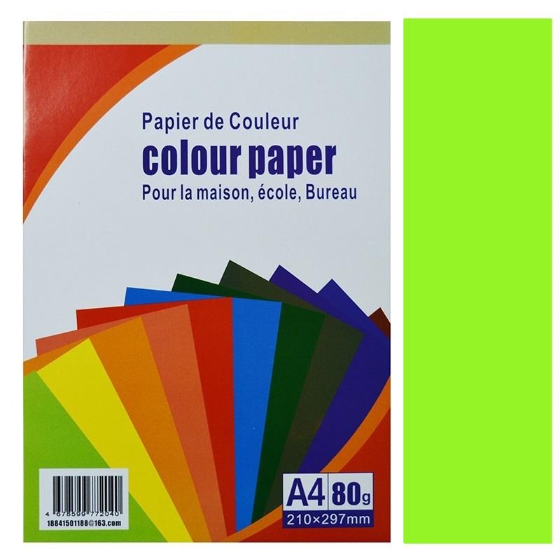 Бумага Color Paper А4  80 г./FP-03/ Neon Green(неон зеленый) 100л./25