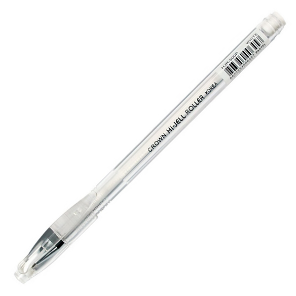 Ручка гелевая "Crown",  0,8 мм, белая пастель — Абсолют