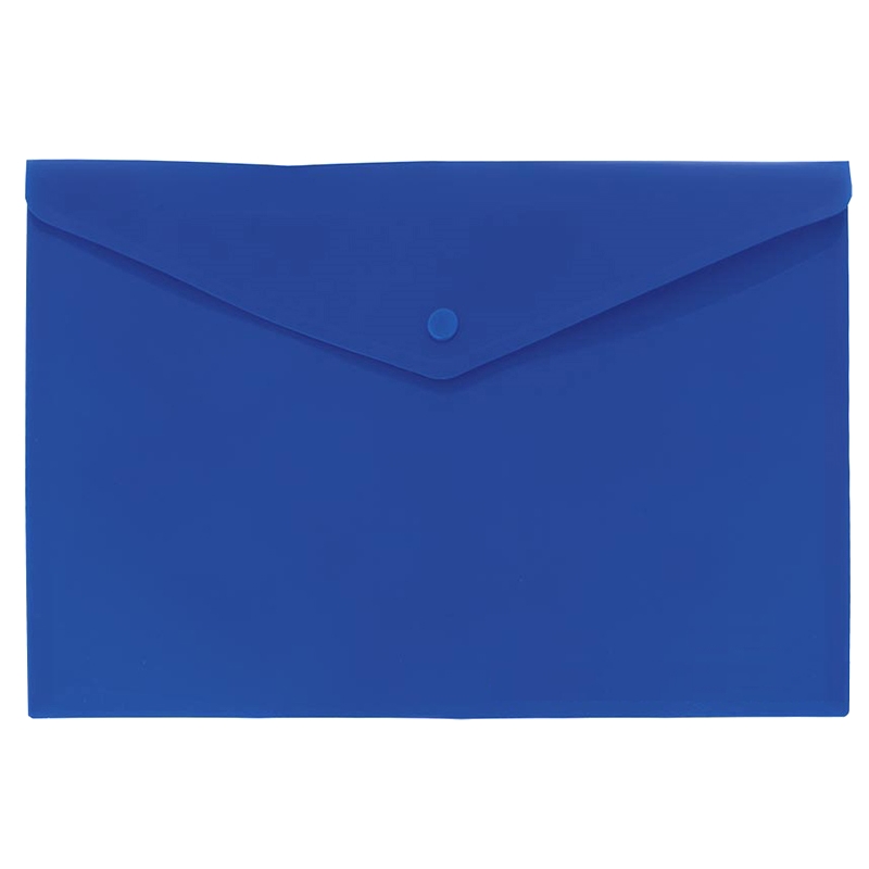 Папка-конверт на кнопке, А4, синяя, непрозрачная — Абсолют