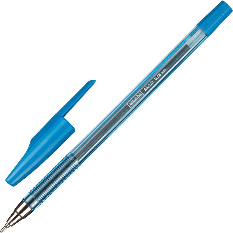 Ручка шар. син. 0,5мм Attache АА-927, игольч. стерж./12