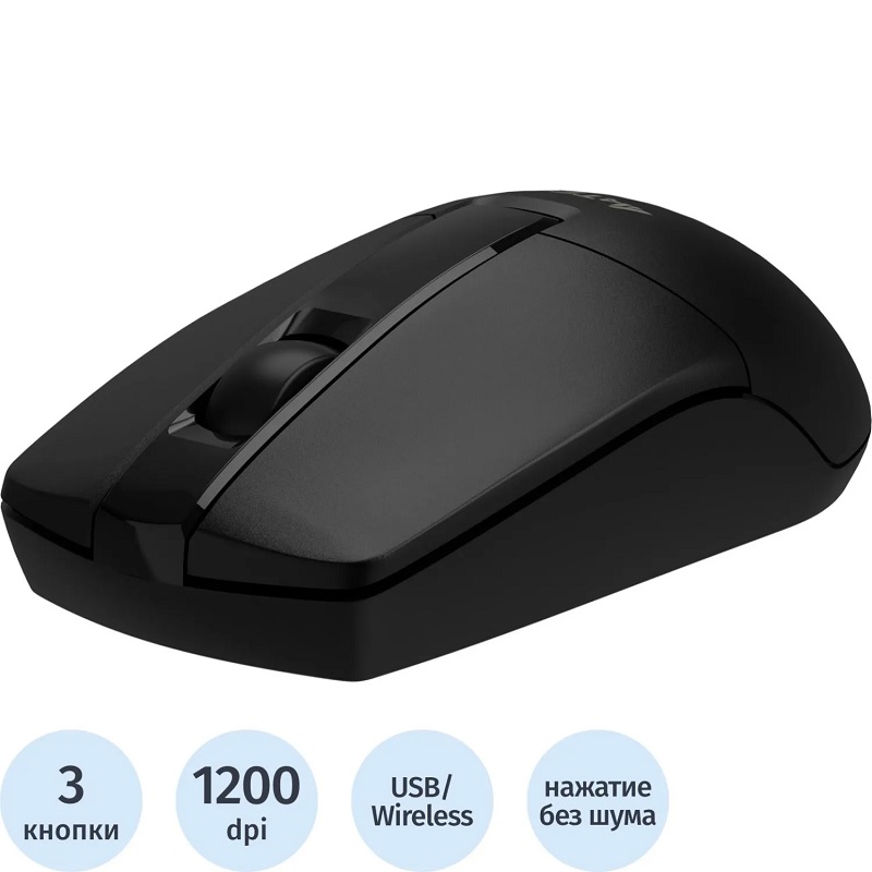 Мышь A4Tech G3-330NS черный, оптическая беспровод. USB 