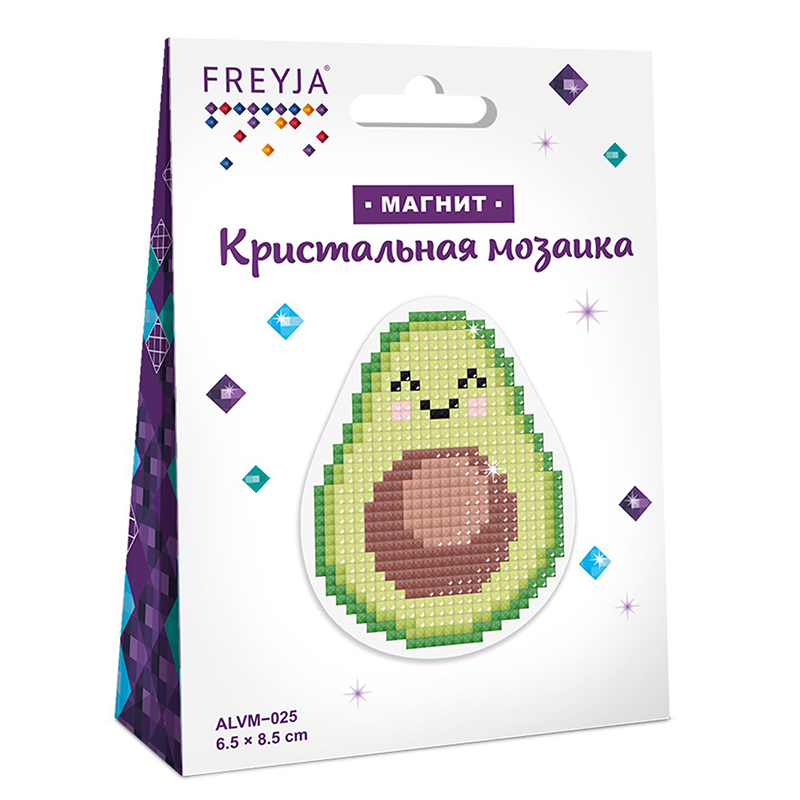 Мозайка Кристальная алмазная "Фрея" Авокадо магнит 6,5х8,5см