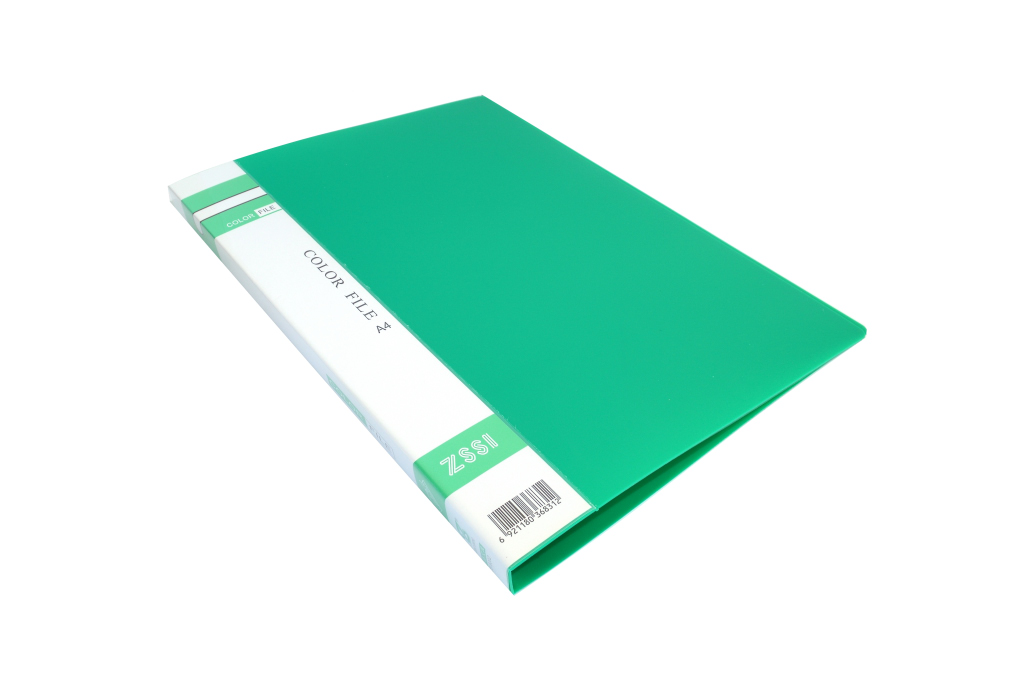 Папка с боковым зажимом "ZS-6202", с карманом, зеленая — Абсолют