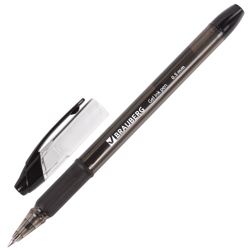 Ручка гелевая "BRAUBERG Samurai" 0.5мм., грип, черная — Абсолют