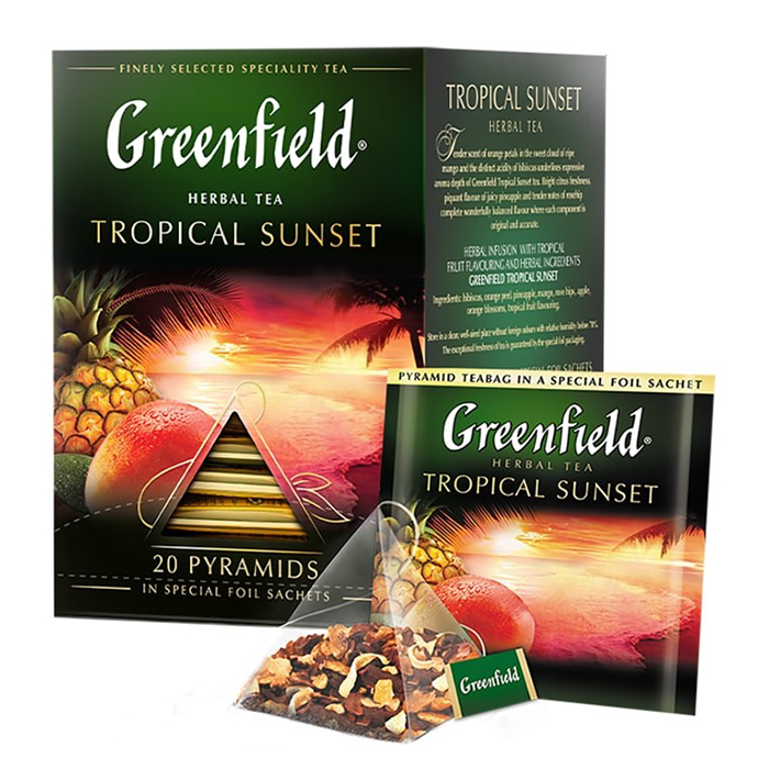 Чай Greenfield "Tropikal Sunset"  20 пирамидок, фруктовый — Абсолют