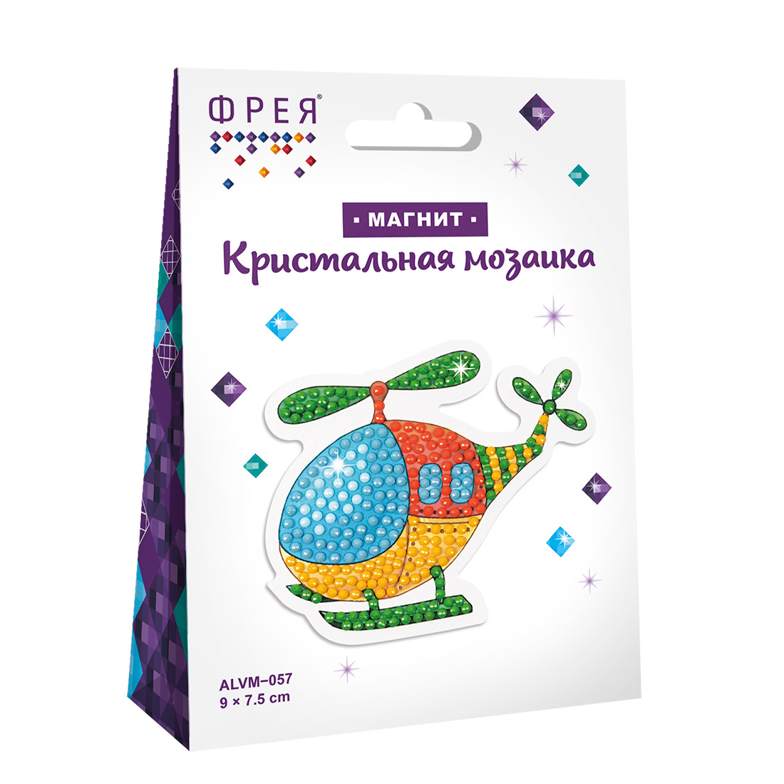 Мозайка кристальная "Вертолет" магнитная, 9х7,5см. — Абсолют