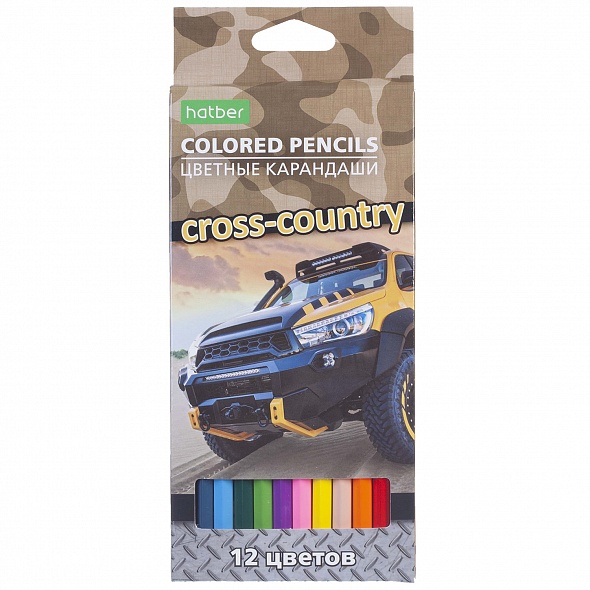 Карандаши цветные Хатбер "Cross Country", 12 цветов — Абсолют