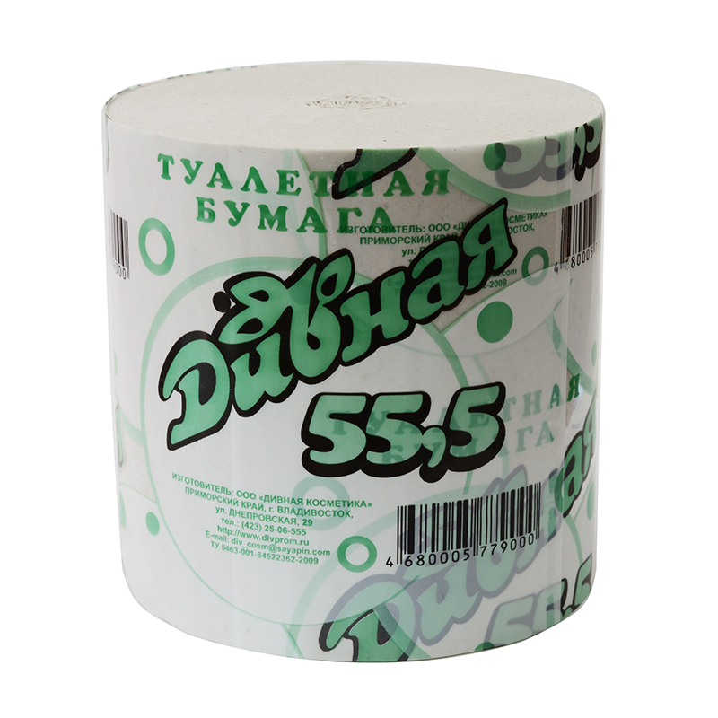 Бумага туалетная Дивная, бел. 55.5м/30