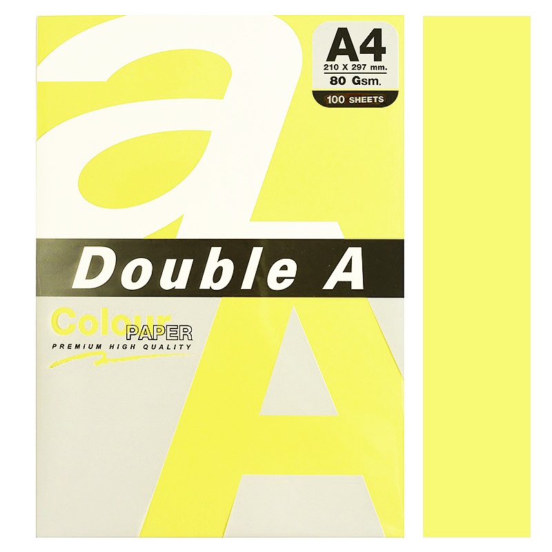Бумага "Double A" 80 гр., А4, 100л., желтый (Butter) — Абсолют