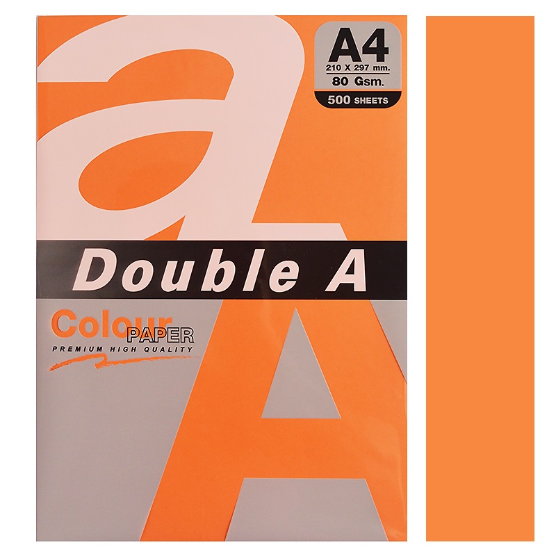 Бумага "Double A" 80 г. А4 /SAFFRON(ярко-оранжевый) 500л./5