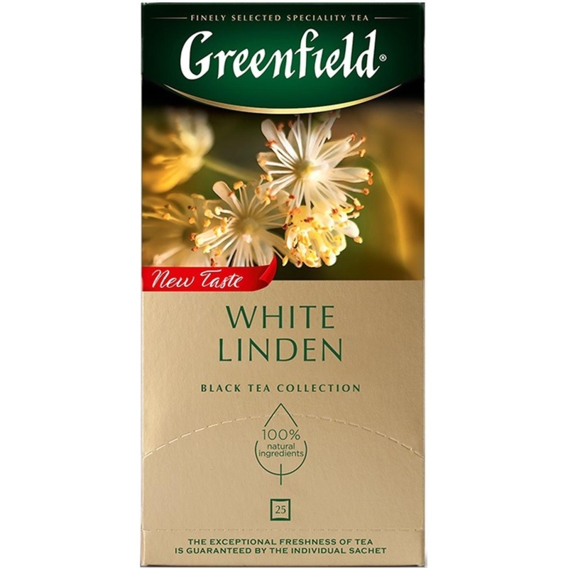 Чай  25 пак. Гринфилд White Linden 1,5г, липа, османтус — Абсолют