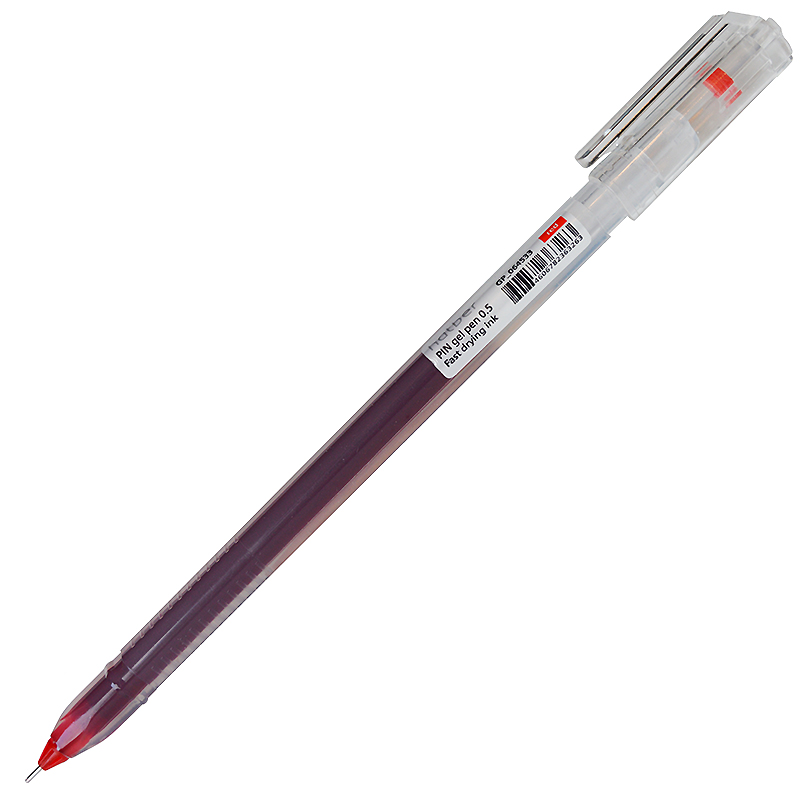 Ручка гелевая Hatber "Pin", 0,5мм., трехгранный корпус, красная — Абсолют