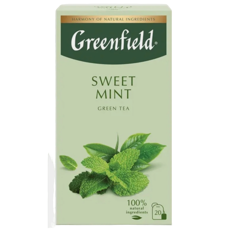 Чай  20 пак. Гринфилд Sweet Mint пирам. 1,7г, зеленый/8