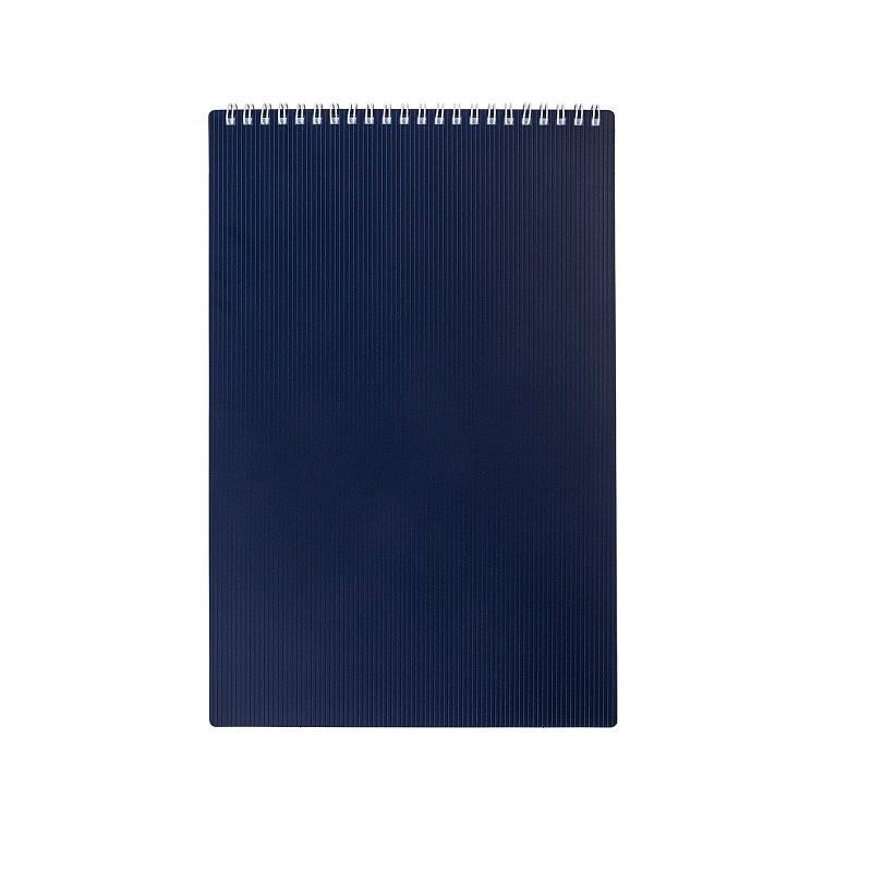 Блокнот  А4 080 л., спираль, Velvet, пласт.обл., синий