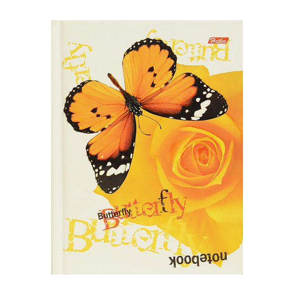 Бизнес-блокнот "Бабочка с розой"  А6, 80 листов — Абсолют