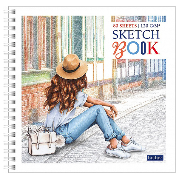 Блокнот 170х170 80л "Sketchbook"Happy time", 120 г/м², гребень