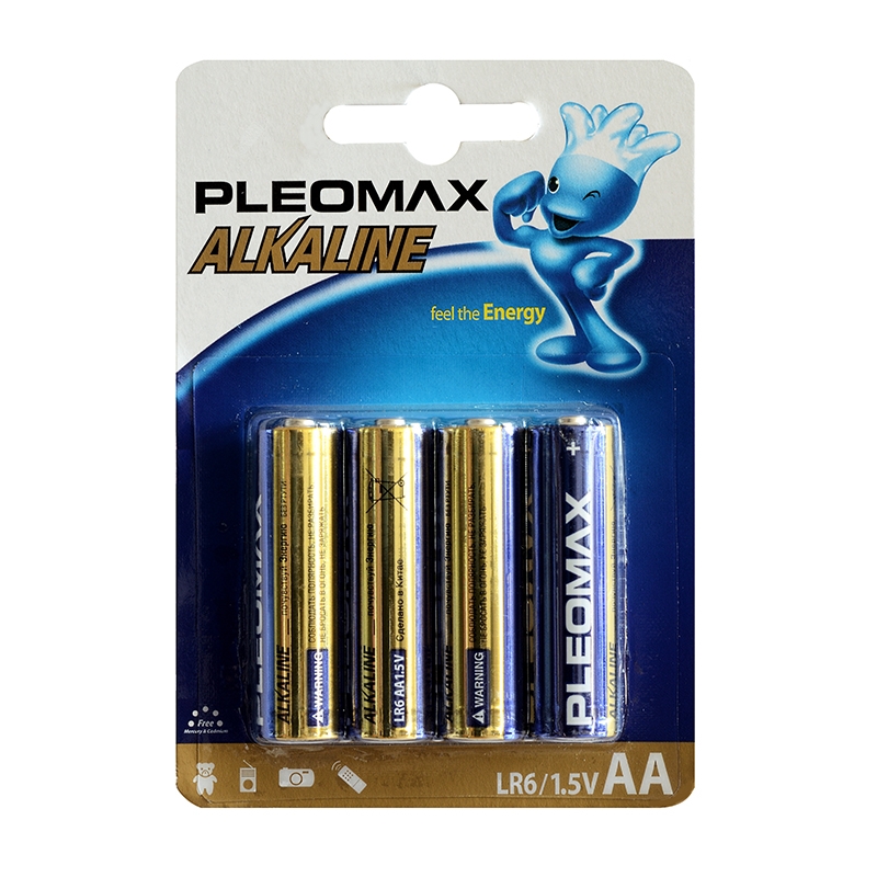 Эл.пит. АА/(alkaline) Pleomax, блистер 4 шт./40