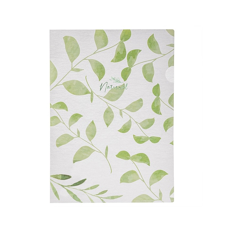 Папка-уголок А4, 180мкм, Hatber Natural Leaves, текстура с печатью