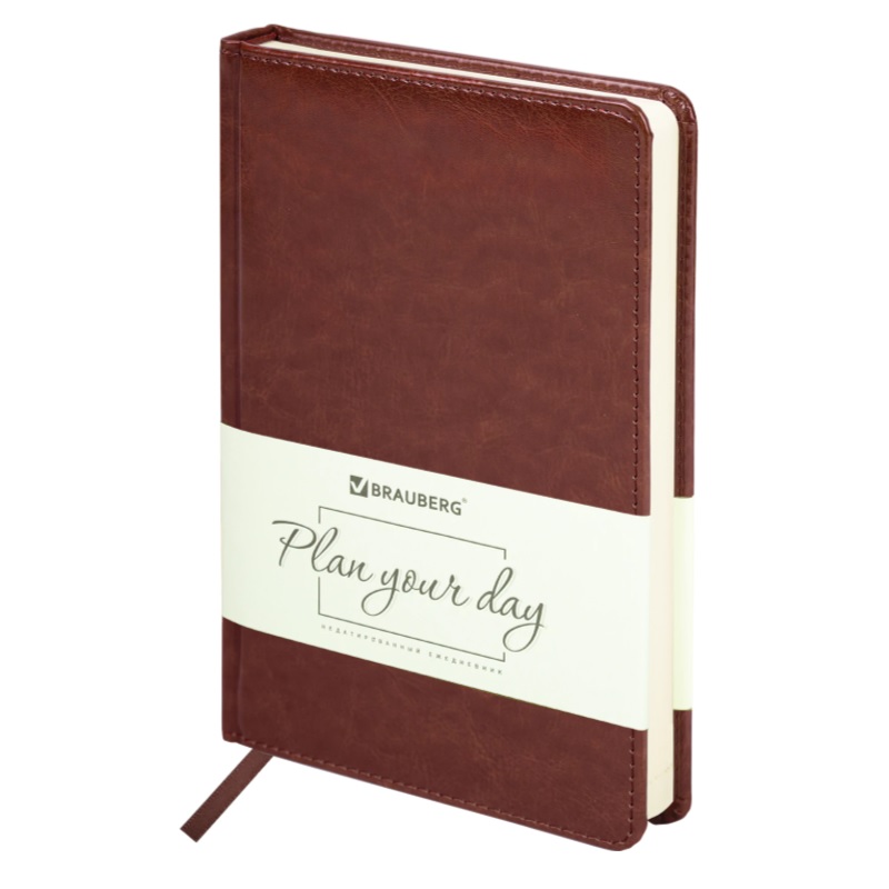 Ежедневник А5 недат. 160л. Brauberg "Imperial", под кожу, коричневый
