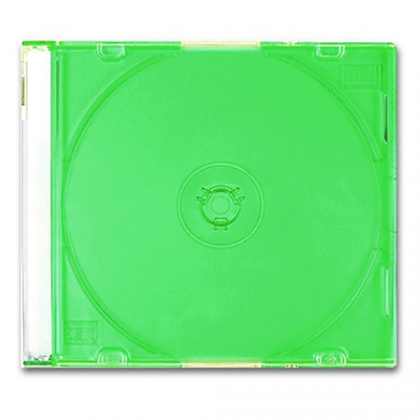 Бокс д/CD (пласт) 1 шт.(Slim) color, зел./200