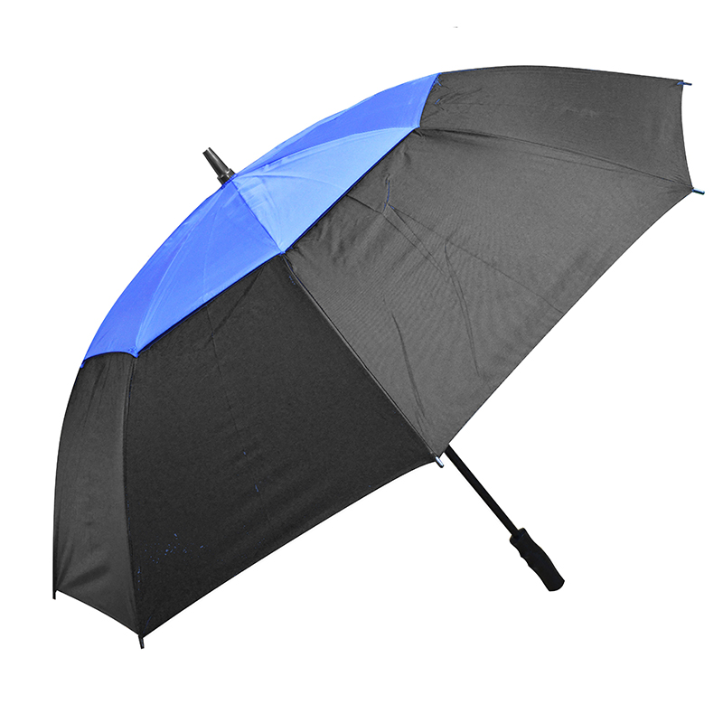 Зонт-трость противоштормовой "Creado", двойной купол, черный/синий — Абсолют