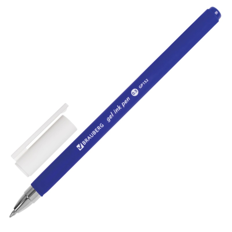 Ручка гел. син. 0,5мм  BRAUBERG Matt Gel, soft-touch/12