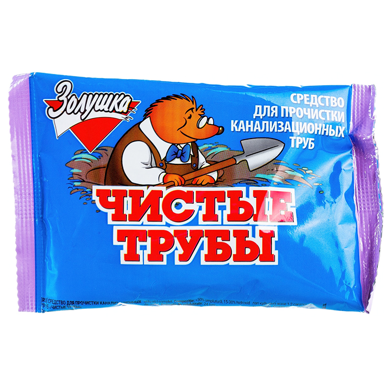 Чистящее средство от засоров канализ.труб 90гр Чистые трубы (типо КРОТ), порошок 