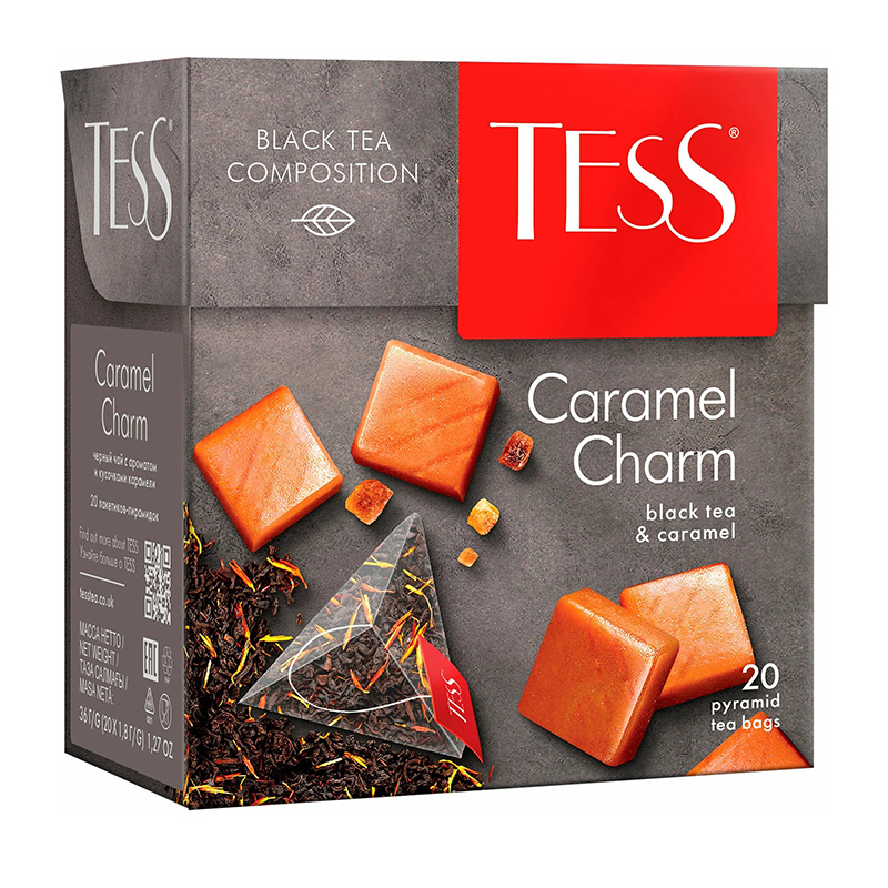 Чай Tess "Caramel Charm" 20 пирамидок, черный — Абсолют