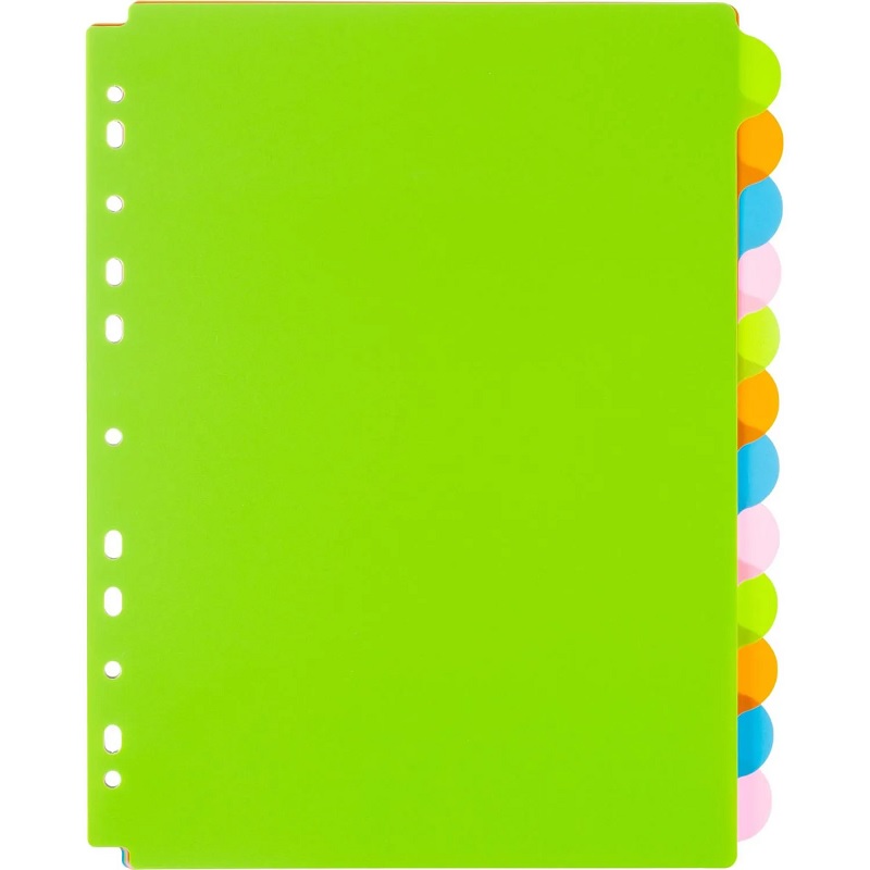 Разделитель 12 цветов   А4+   "Attache", пластик, полукруг.