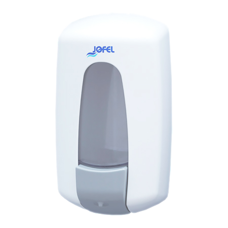 Дозатор для жидкого мыла JOFEL АС70000, 1 л. белый пластик — Абсолют