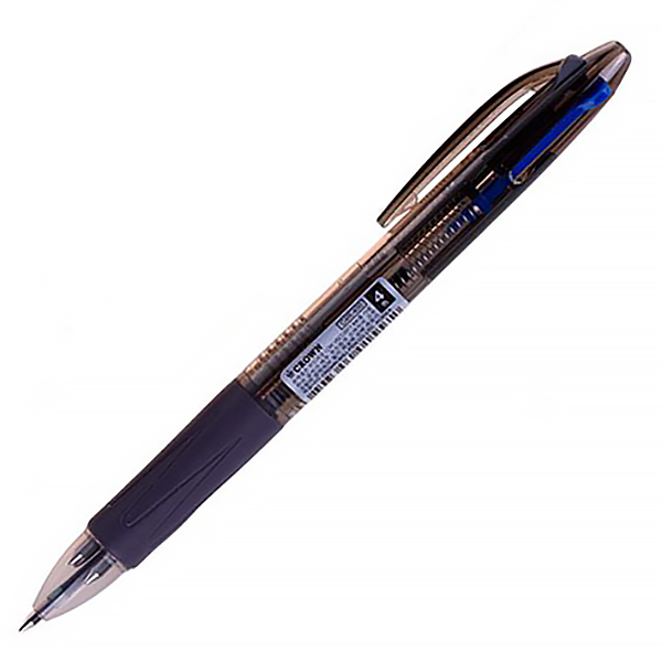 Ручка шариковая CROWN "Kinex", 4 цвета, автомат, корпус черный — Абсолют