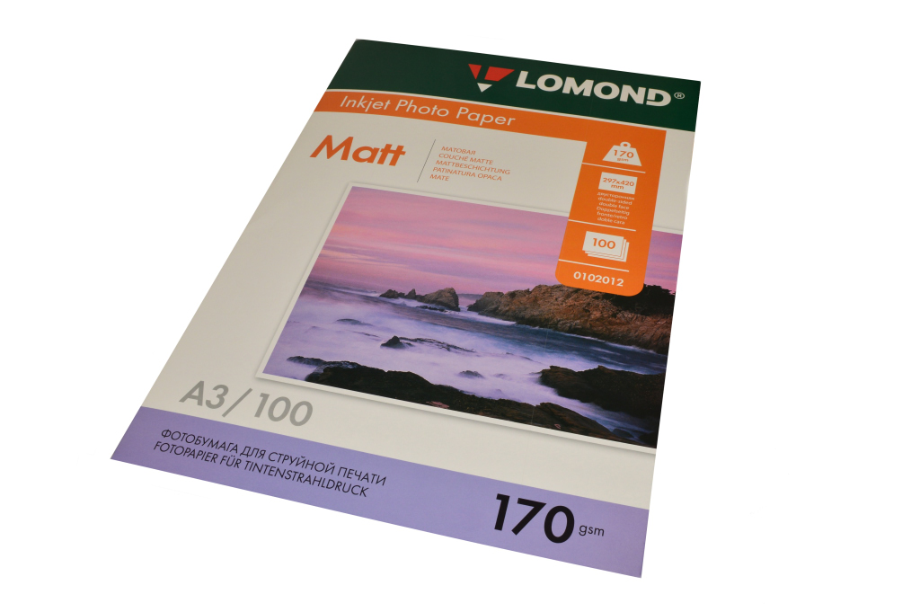 Фотобумага "Lomond" А3, матовая, 170 г/м2, 100 листов — Абсолют