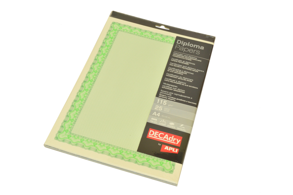 Бумага Decadry PC Paper Certific, светло-зеленая, 25 листов — Абсолют