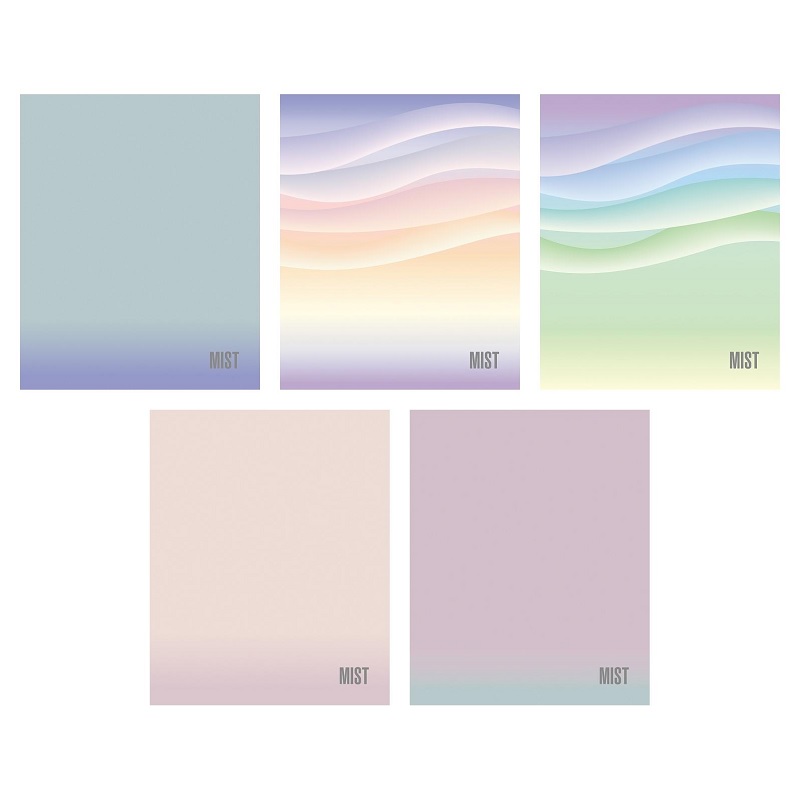 Тетрадь  А5  48л. кл. скоба  "Хатбер"Mist", ламинац.Soft-touch, скруглен.уголки, 5 дизайнов