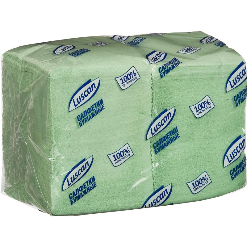 Салфетки 1 сл.(упак 400шт.) Luscan, 24см*24см, паст.салат./10