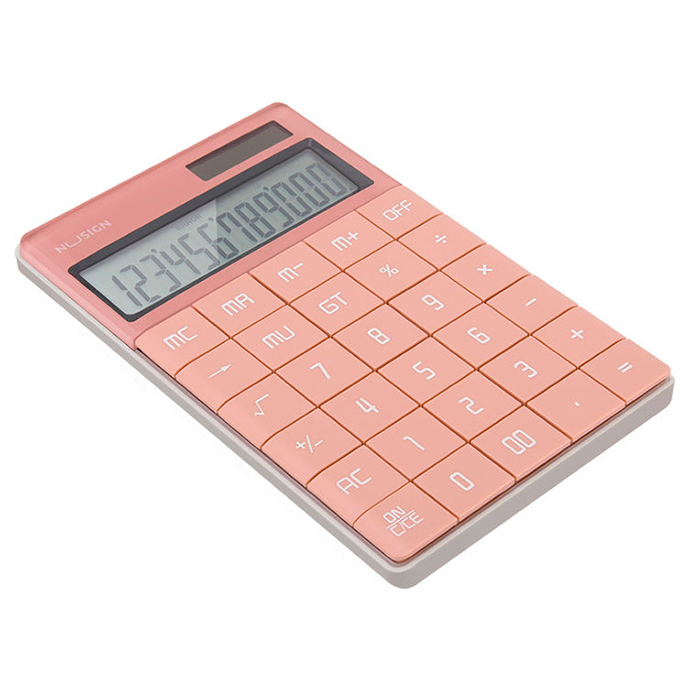 Калькулятор "Deli Nusign", 12 разрядный, розовый — Абсолют
