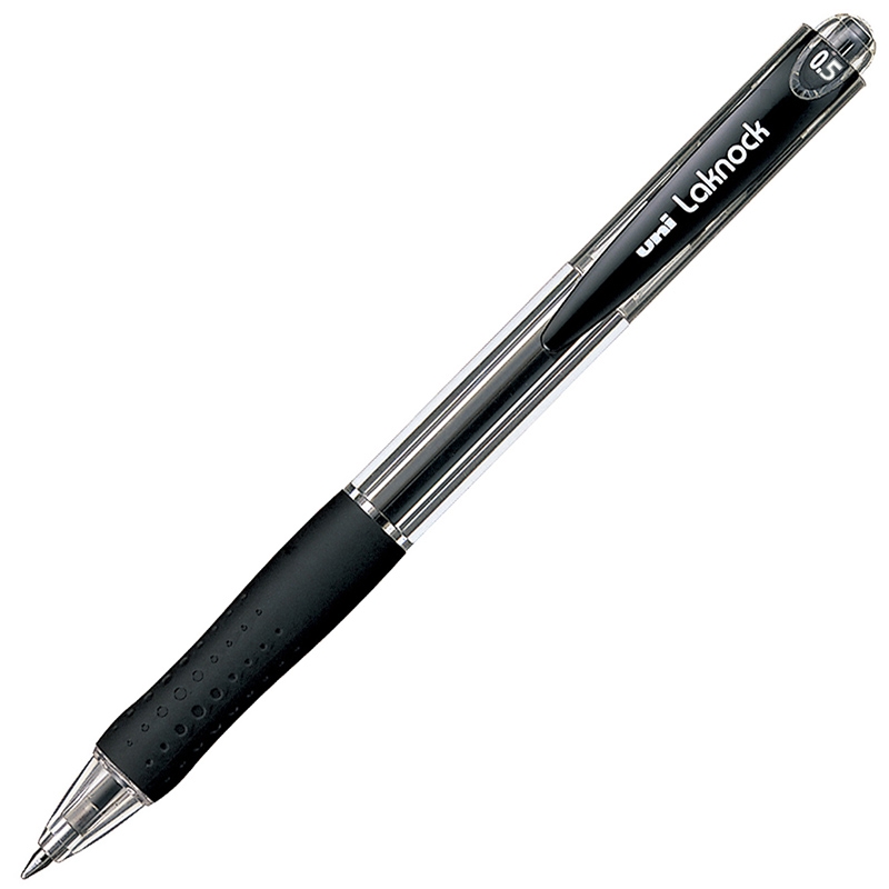 Ручка шариковая автоматическая "Uni-Ball Laknock", 0,5 мм, черная — Абсолют