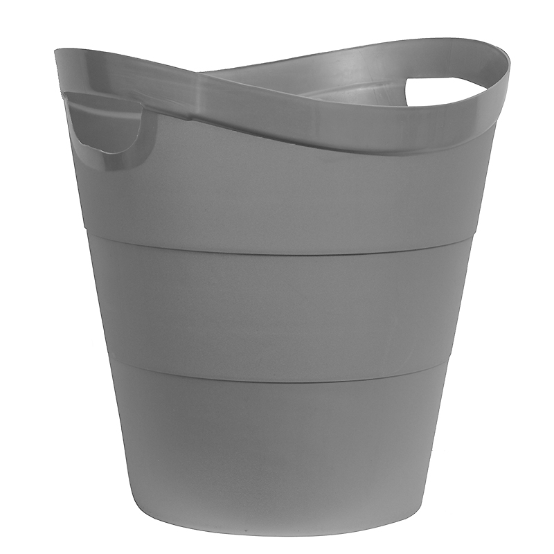 Корзина д/бумаг 12л., "Uniplast" серая с ручками